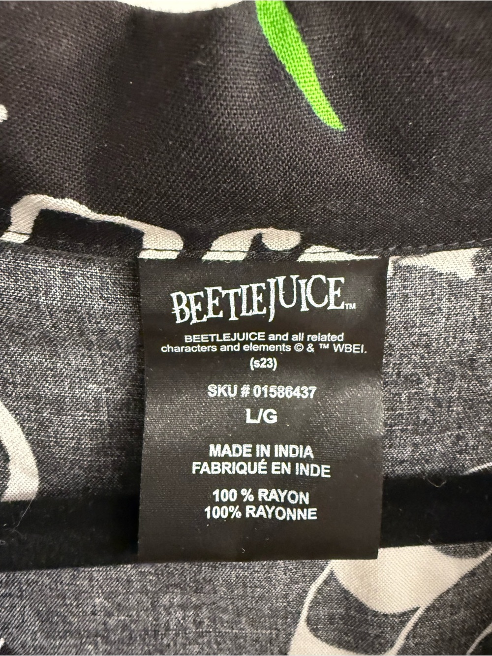 Beetlejuice front tie button up shirt - Picture 3 of 3